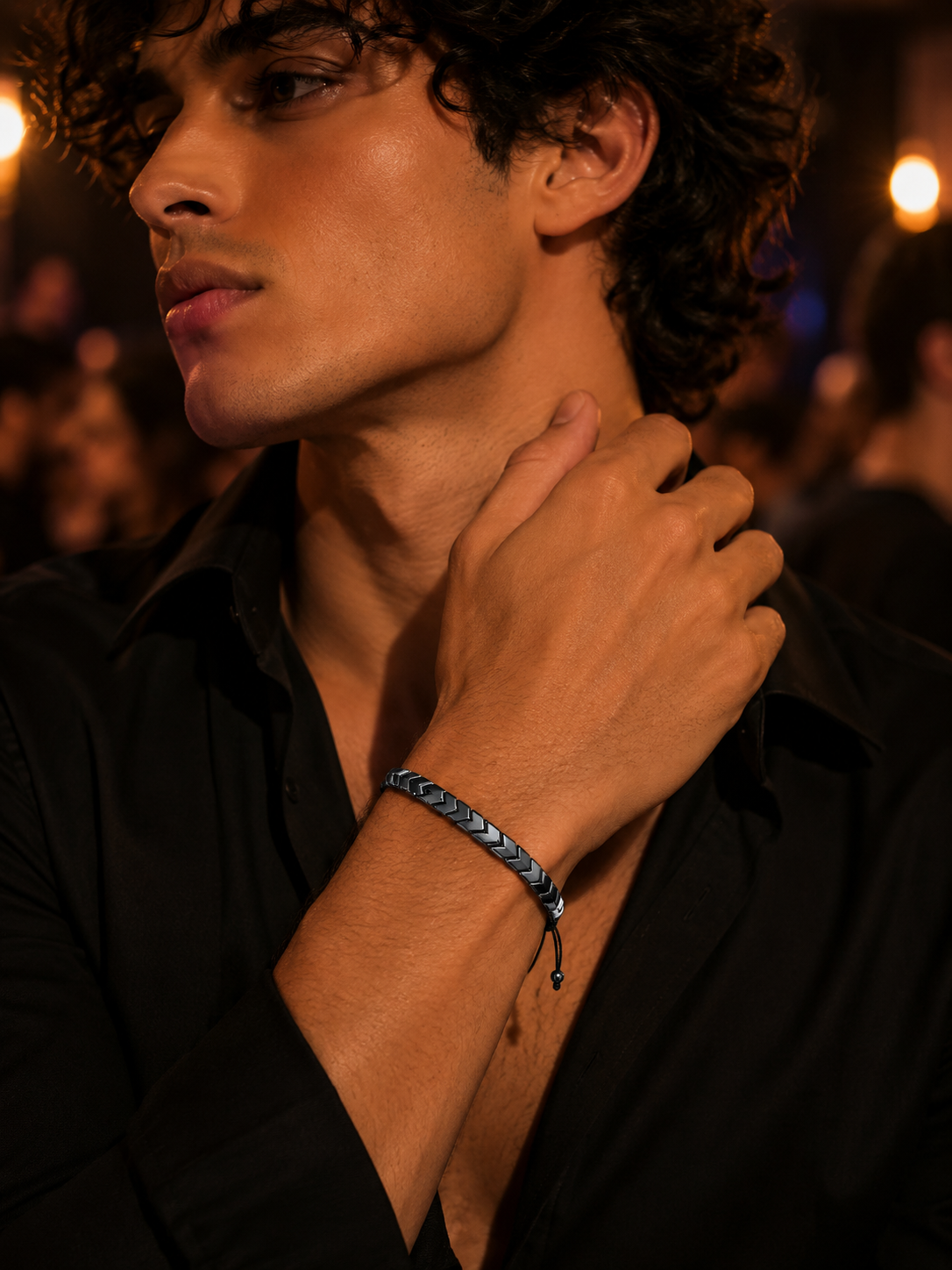 Black Gallstone Arrow Bracelet