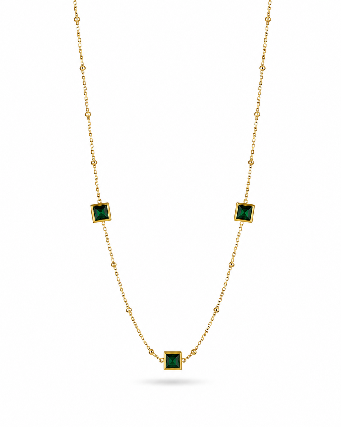 Emerald Glow Necklace ( GOLDEN)